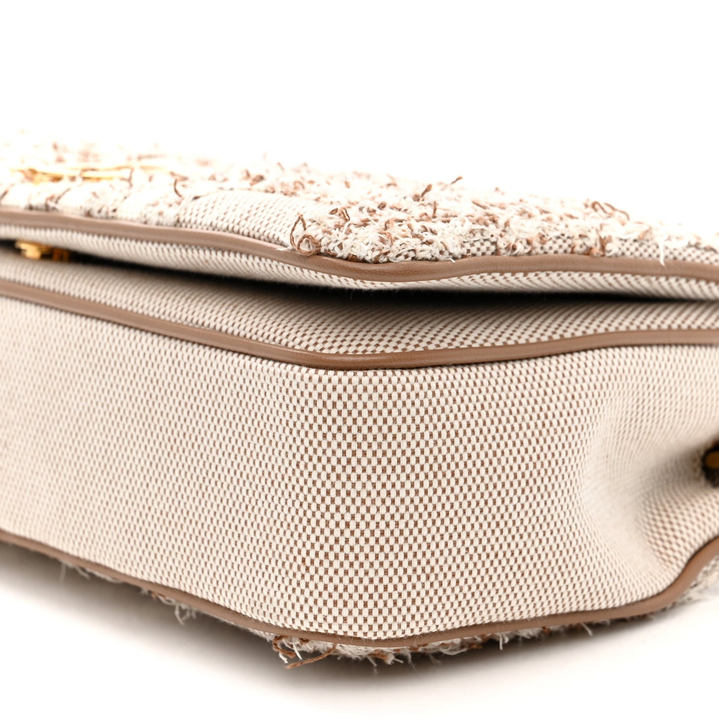 Lambskin Needle Punch Quilted Check Small Lola Bag Natural