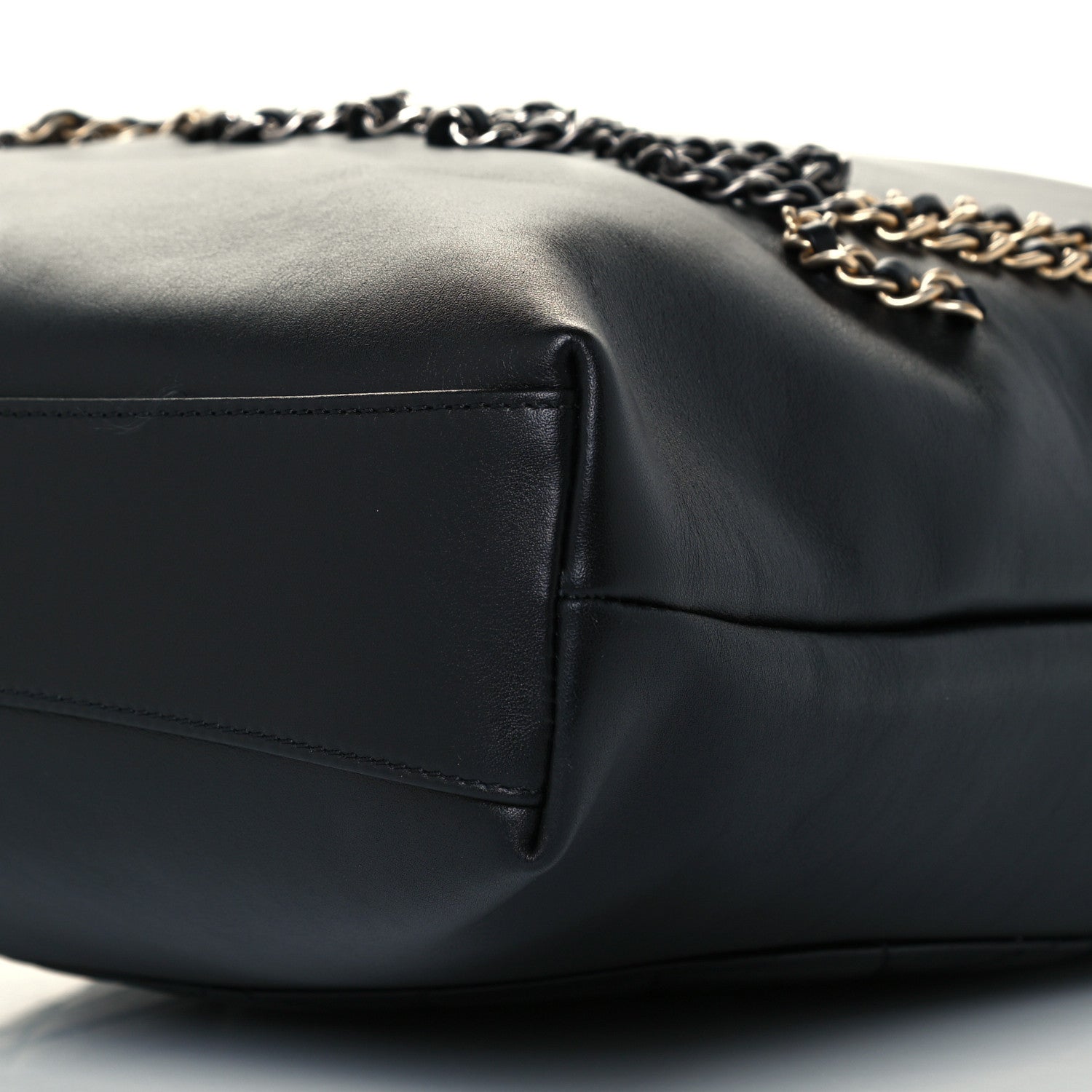 Chanel Calfskin Chain 20s Signature Tote Black 10 of 10