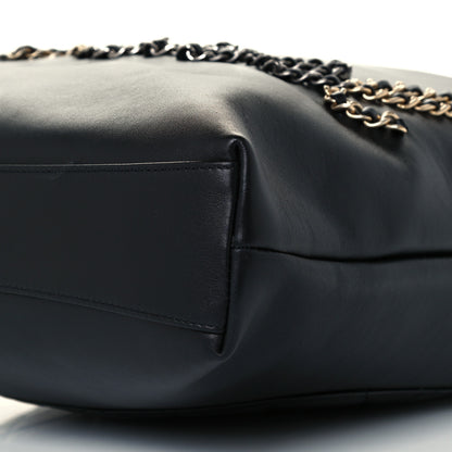 Chanel Calfskin Chain 20s Signature Tote Black 10 of 10