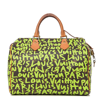 Louis Vuitton Monogram Graffiti Speedy 30 Green 1 of 11