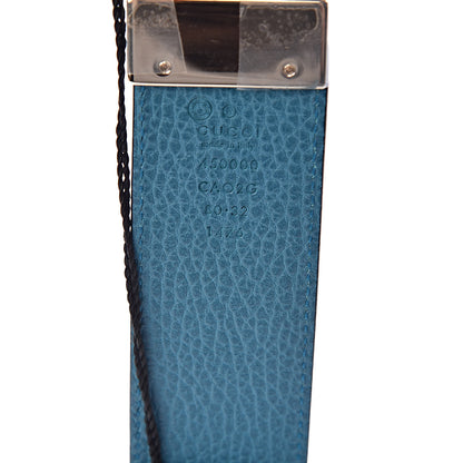 Gucci Dollar Calfskin 1973 Reversible Belt 80 32 Black Deep Cobalt 6 of 6