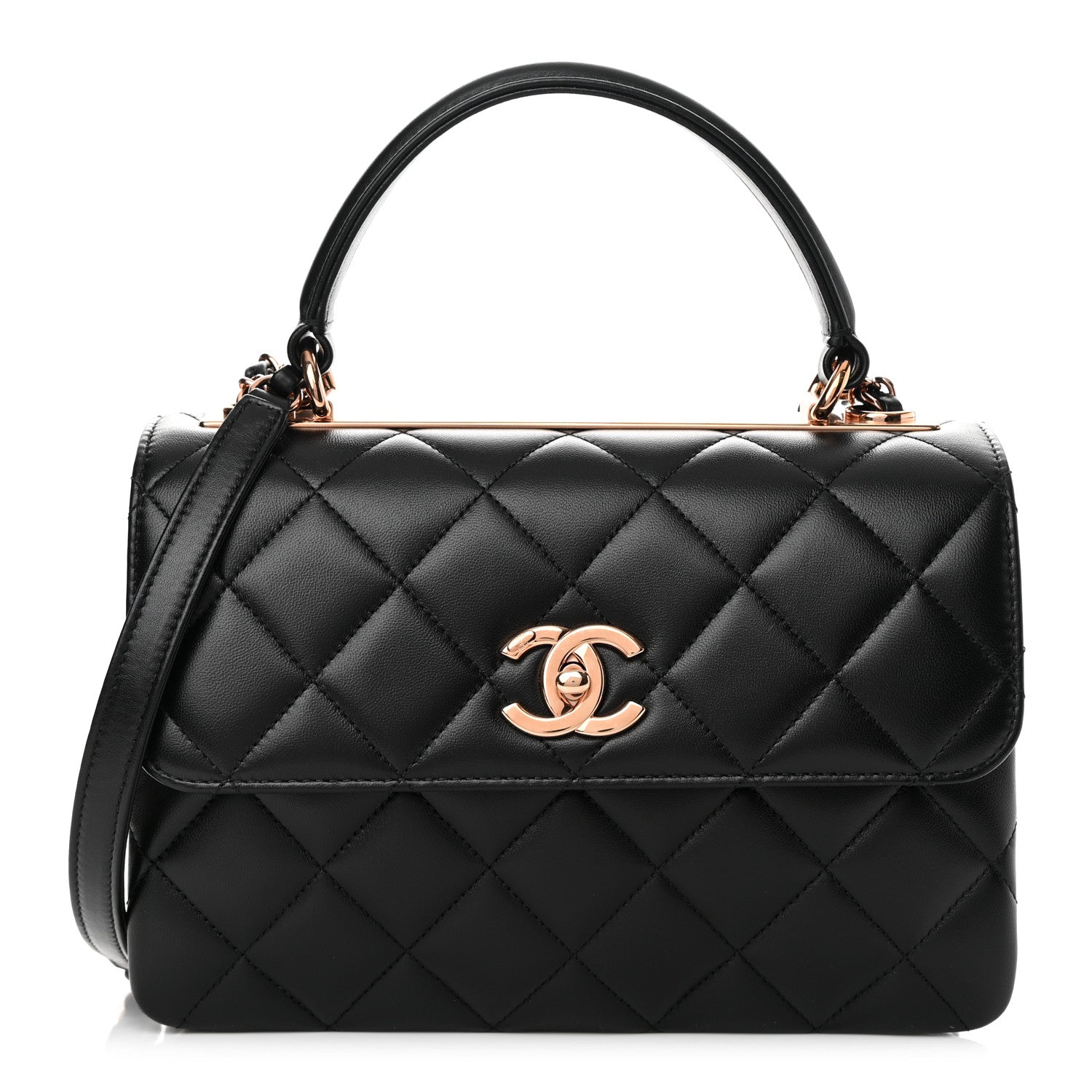 Chanel Lambskin Quilted Small Trendy CC Dual Handle Flap Bag Black 1 of 11