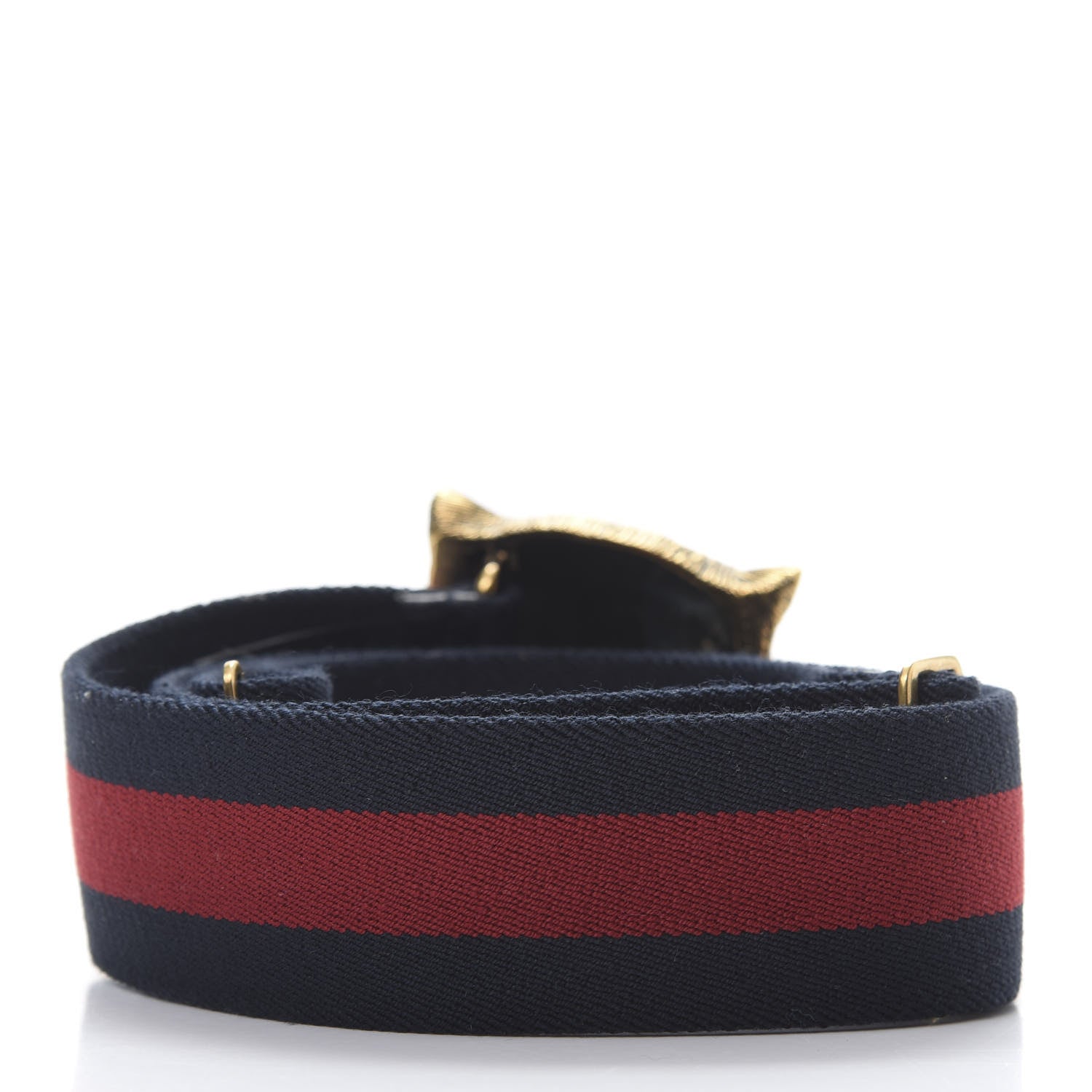 Gucci Web Feline Buckle Belt 85 34 Blue Red 2 of 5
