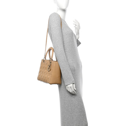 Christian Dior Patent Cannage Medium Lady Dior Beige 2 of 9