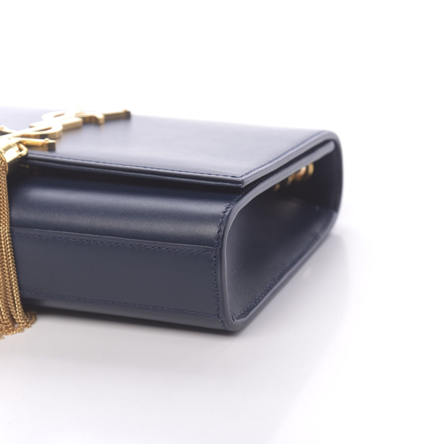 Calfskin Small Classic Monogram Kate Tassel Satchel Blue