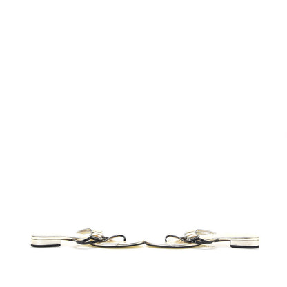 Valentino Garavani Patent Crystal Embellished Thong Sandals 38.5 Light Gold 6 of 11