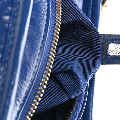Chanel Aged Calfskin Quilted Medium Gabrielle Logo Hobo Blue 7 of 10