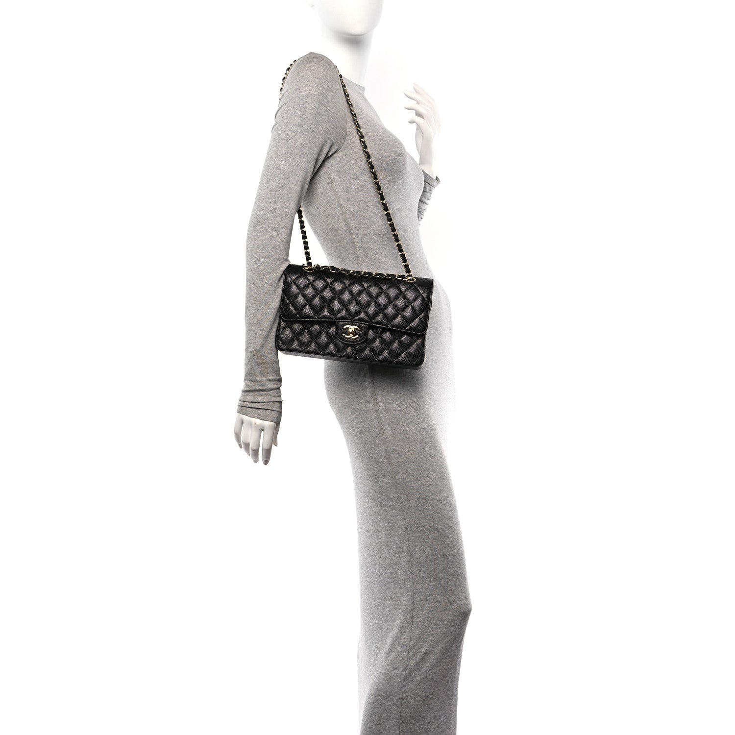 Chanel Caviar Quilted Medium Double Flap Black 2 of 11