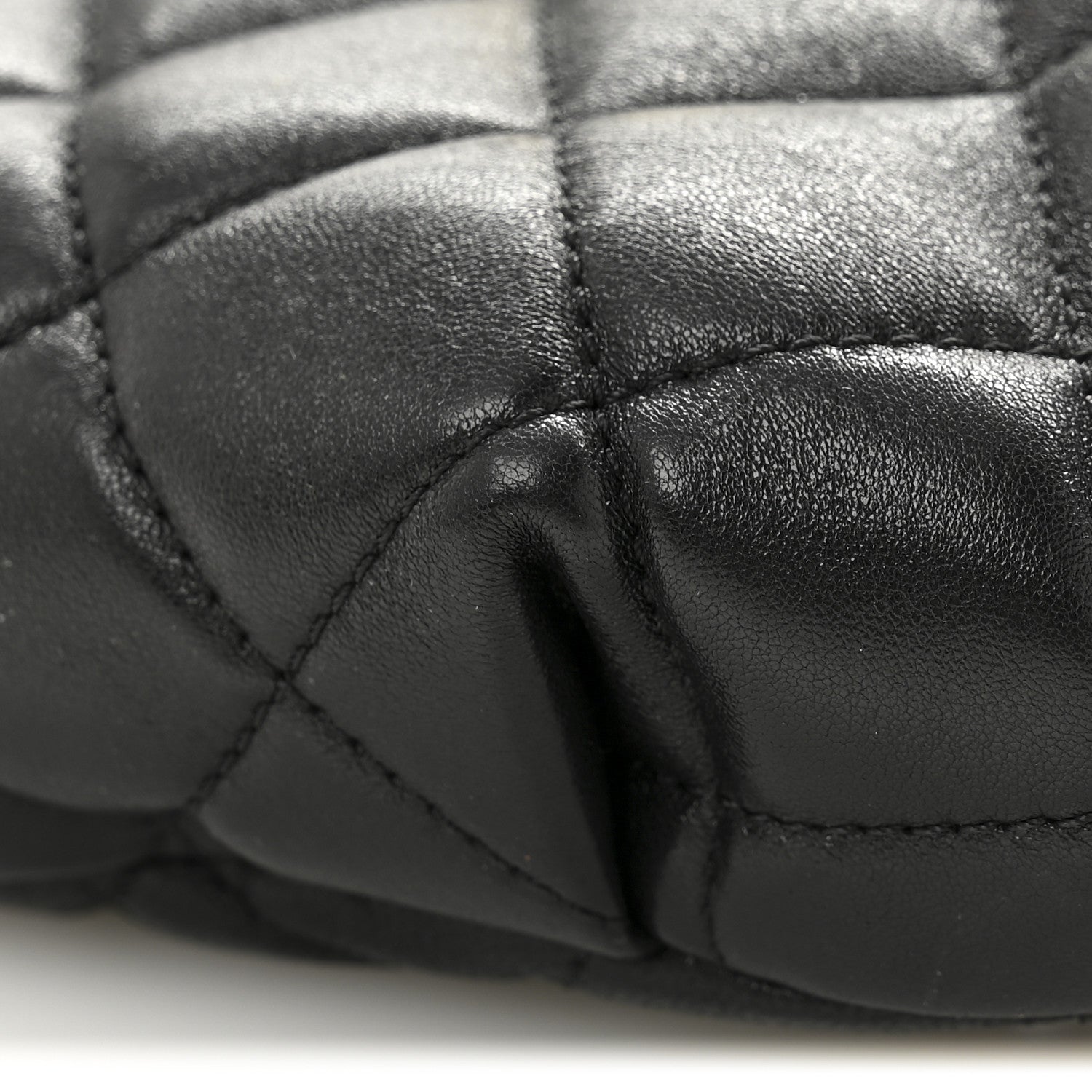 Chanel Shiny Lambskin Quilted Belt Bag Black Black 10 of 10