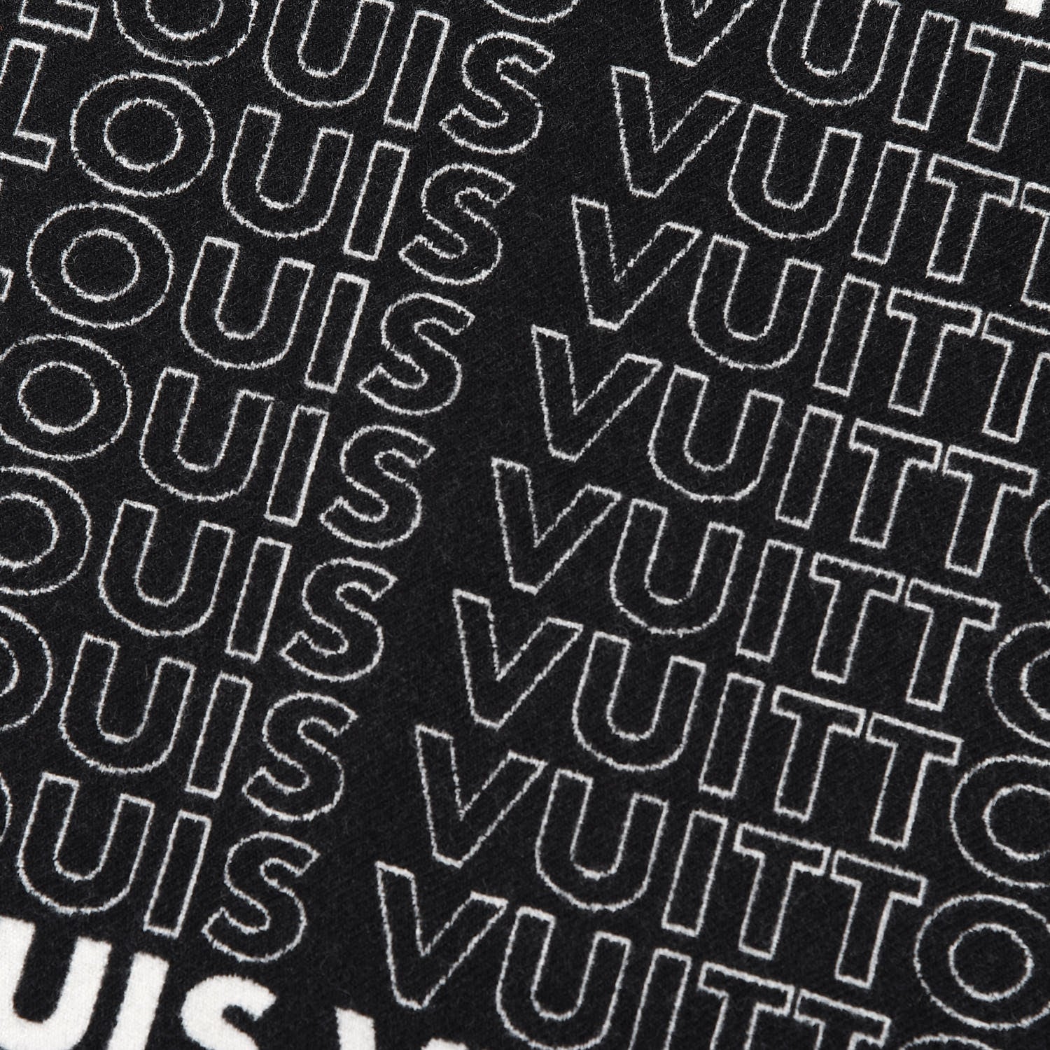 Louis Vuitton Wool Cashmere Scarf Black 4 of 6