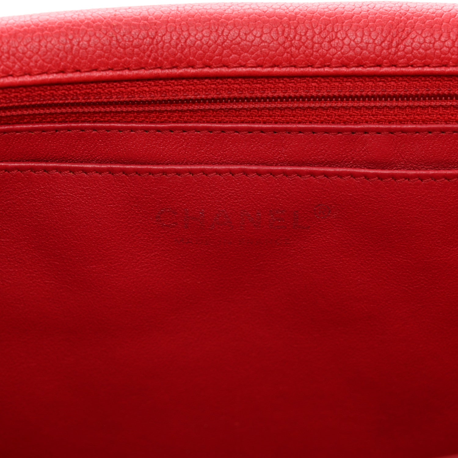 Chanel Soft Caviar Quilted Jumbo XL Single Flap Red 7 of 12