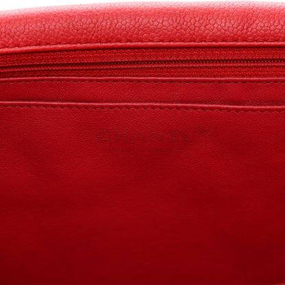 Chanel Soft Caviar Quilted Jumbo XL Single Flap Red 7 of 12