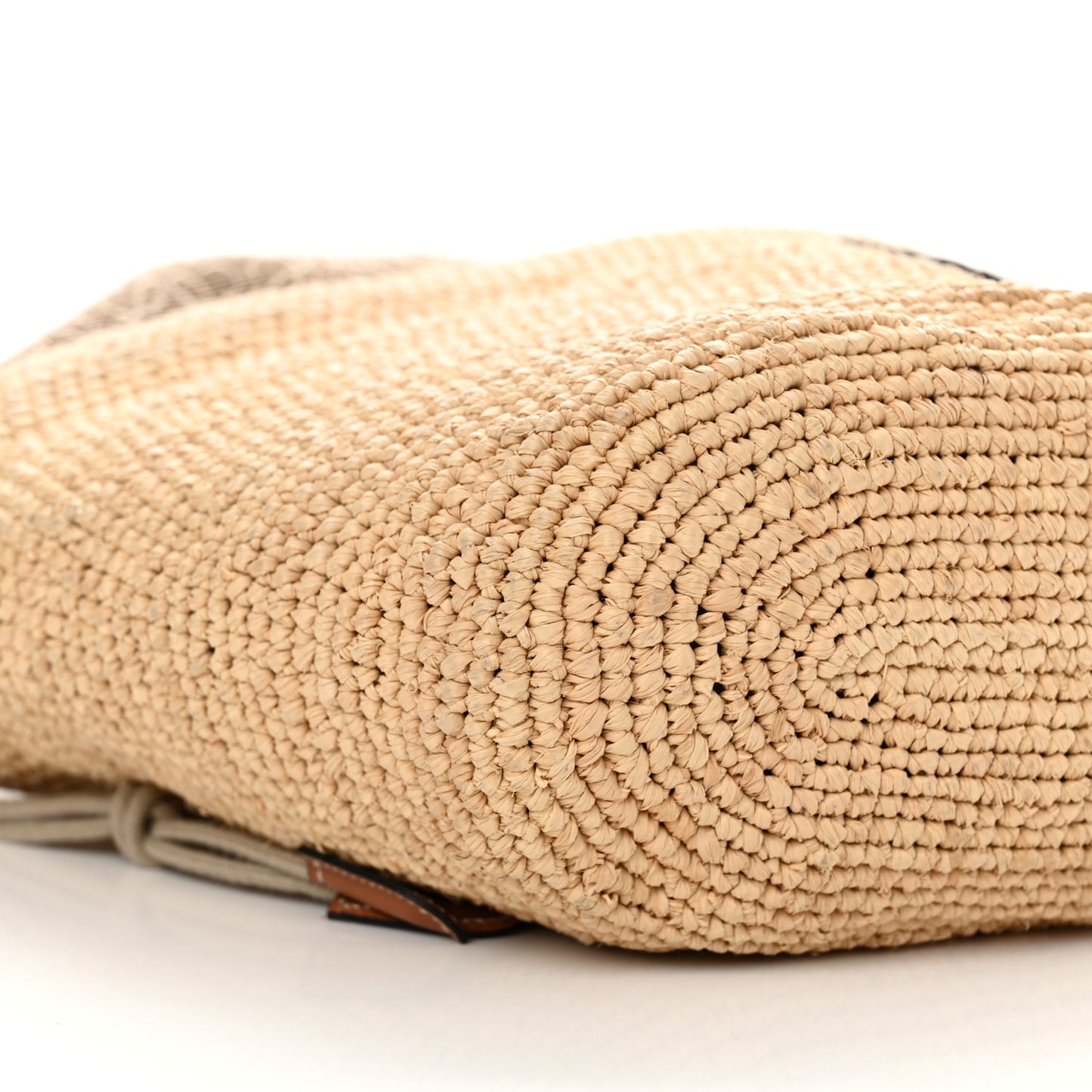 Calfskin Raffia Anagram Paulas Ibiza Pochette Bag Natural Tan