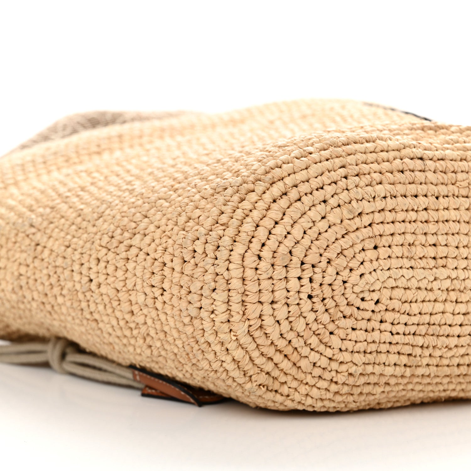 Loewe Calfskin Raffia Anagram Paulas Ibiza Pochette Bag Natural Tan 9 of 11