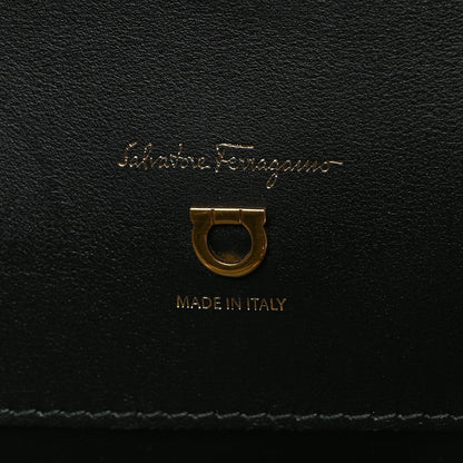 Salvatore Ferragamo Canvas Calfskin Gancini The Studio Bag Black Beige 7 of 11