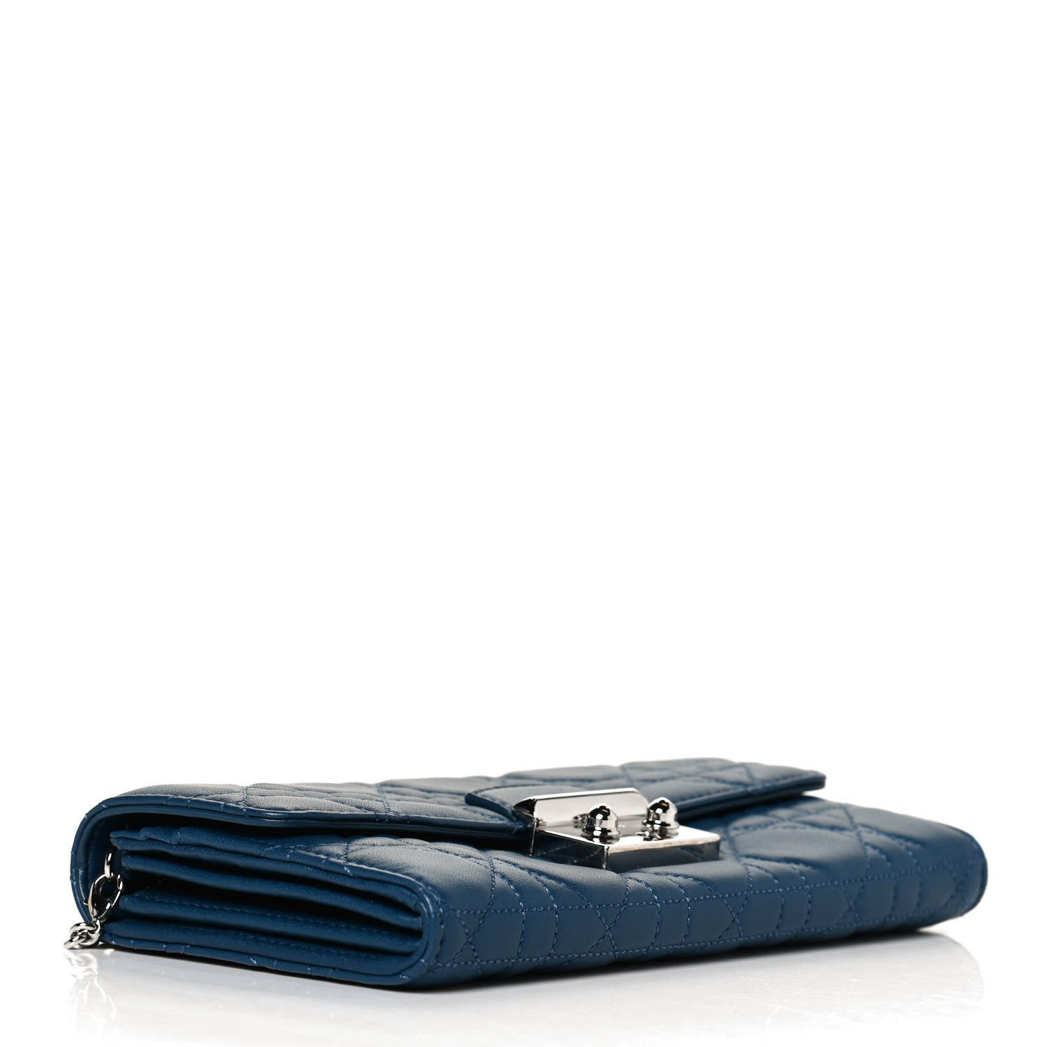 Christian Dior Lambskin Cannage Miss Dior Chain Wallet Navy 4 of 12