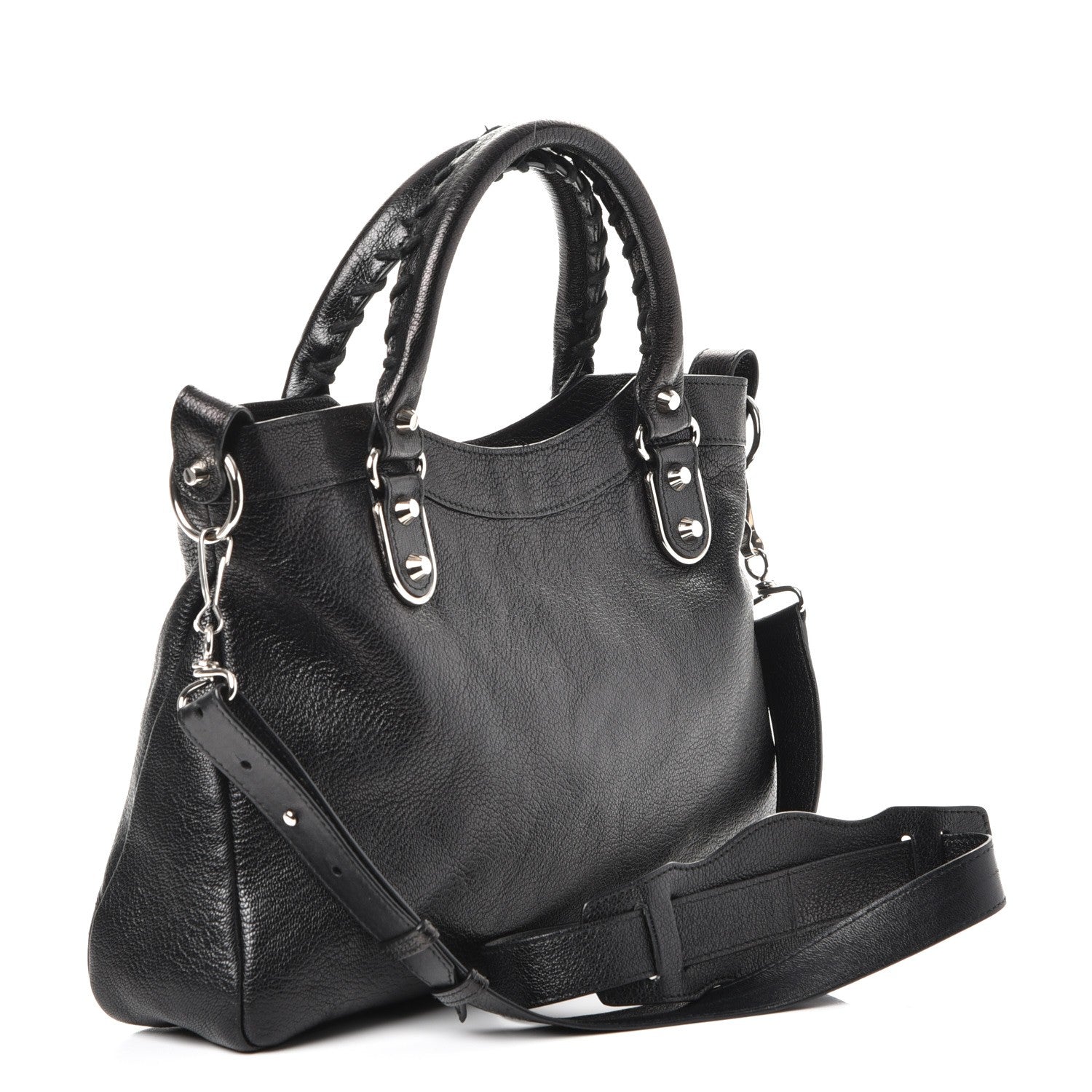 Balenciaga Chevre Silver Metallic Edge Hardware Town Black 4 of 11