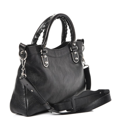 Balenciaga Chevre Silver Metallic Edge Hardware Town Black 4 of 11