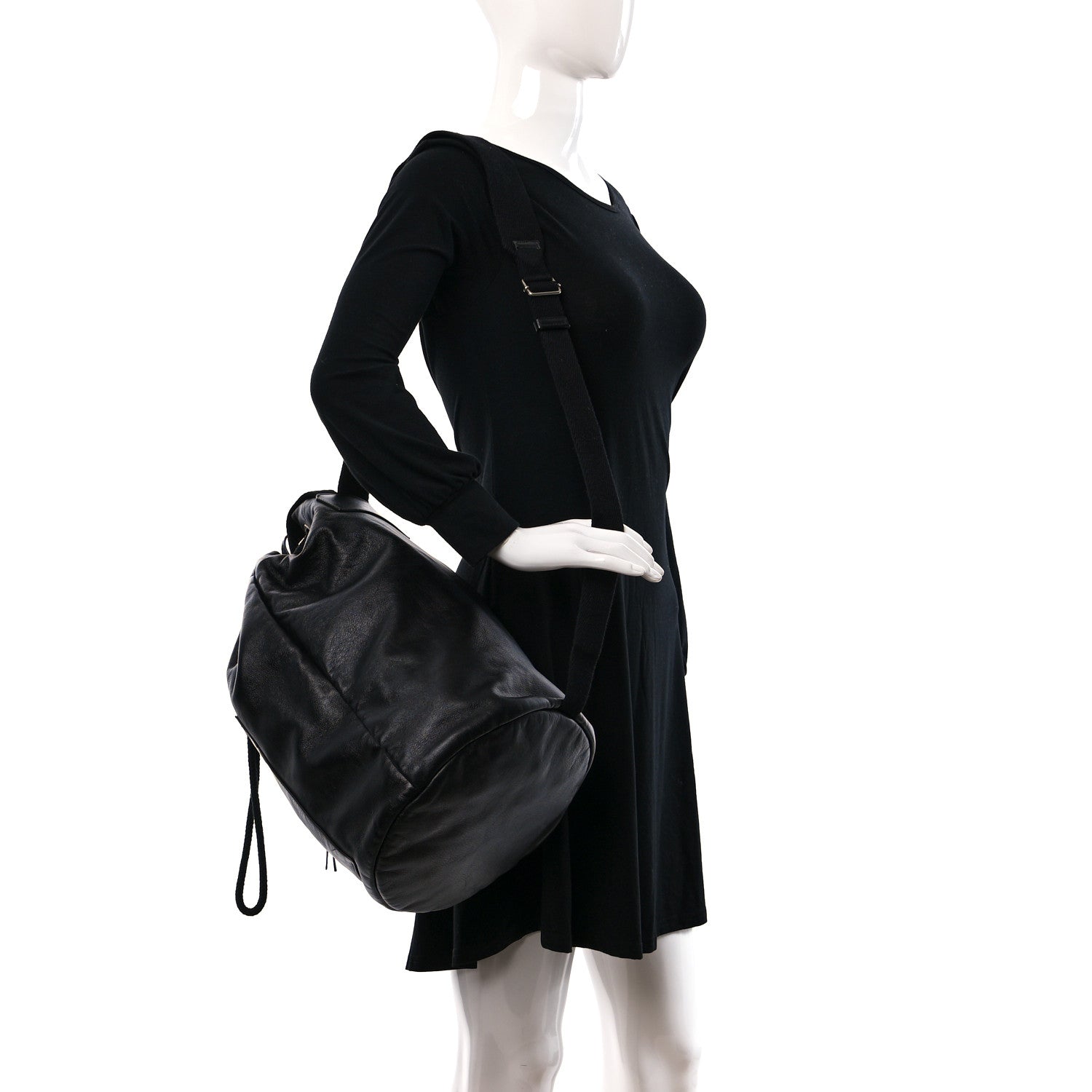 Saint Laurent Smooth Calfskin City Sailor Drawstring Backpack Black 2 of 10