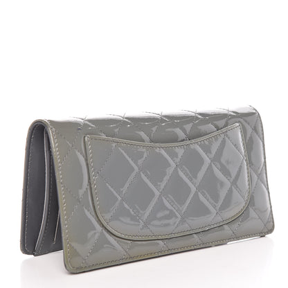 Chanel Patent Quilted Yen Wallet Grey 3 of 15