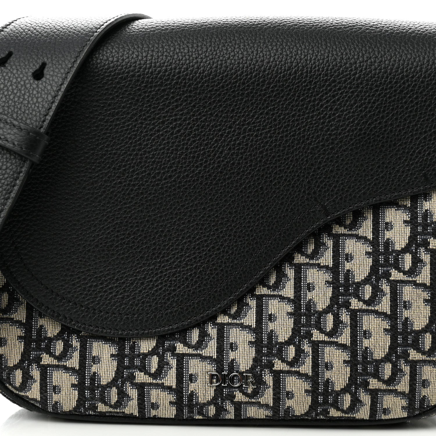 Christian Dior Grained Calfskin Oblique Saddle Messenger Black 8 of 10
