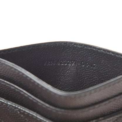 Saint Laurent Grain De Poudre Matelasse Chevron Monogram Credit Card Case Black 7 of 12