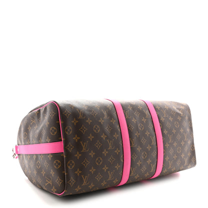 Louis Vuitton Monogram Macassar Keepall Bandouliere 50 Fuchsia 3 of 8