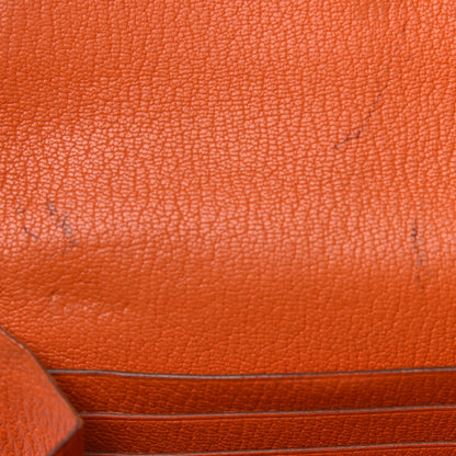 Hermes Chevre Mysore Kelly Longue Wallet Orange 20 of 22