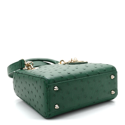 Christian Dior Ostrich Small Lady Dior Green 4 of 9
