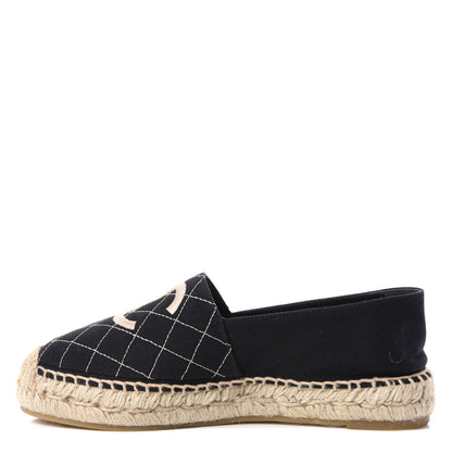Chanel Fabric Biarritz CC Espadrilles 37 Black 1 of 11