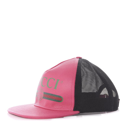 Gucci Cripto Calfskin Logo Baseball Hat L Fuxia Black 1 of 5