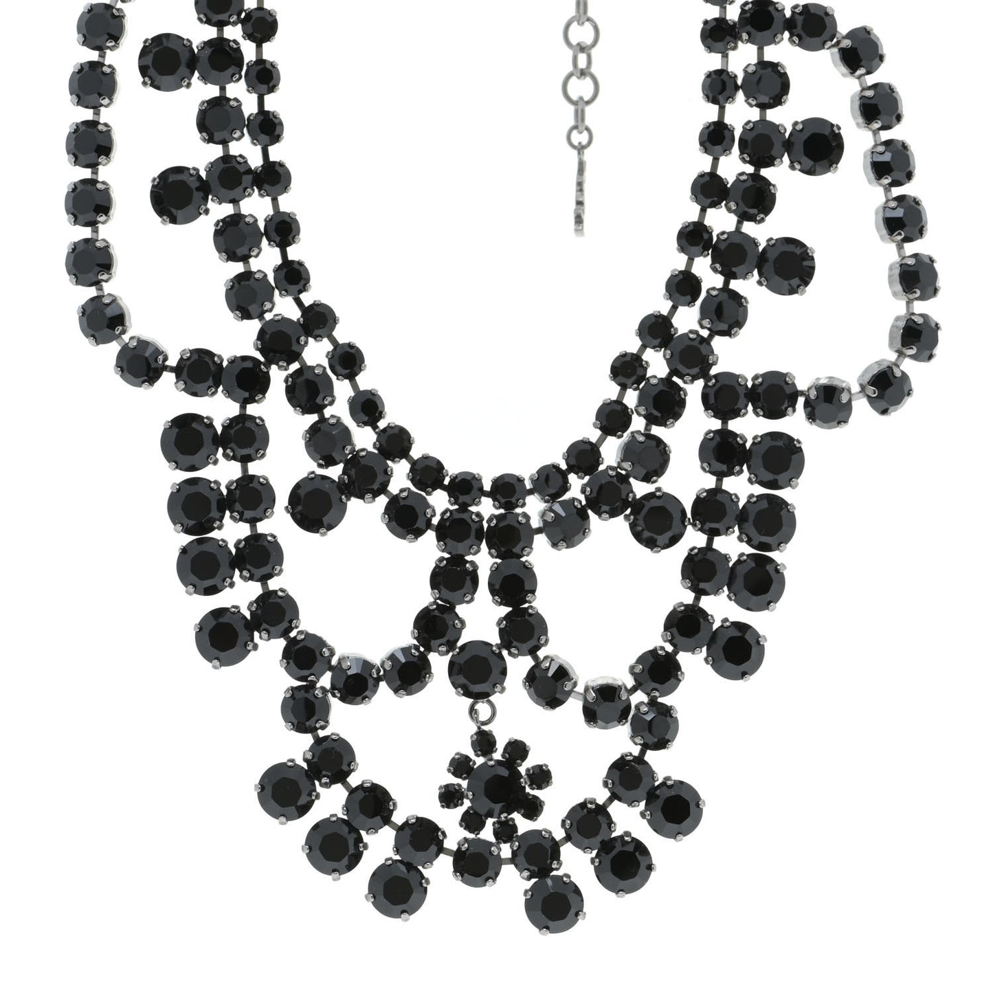 Crystal Necklace Black Silver