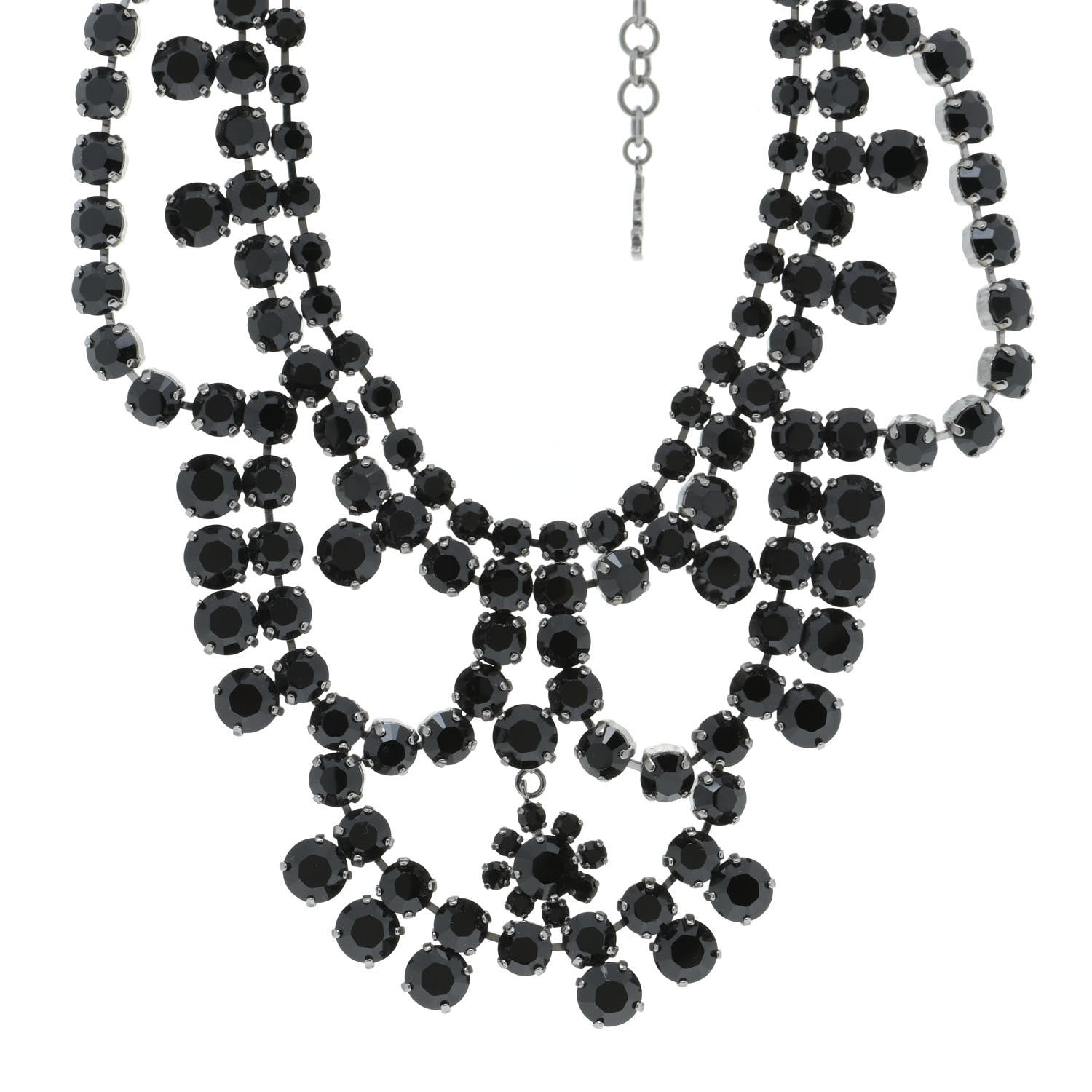 Saint Laurent Crystal Necklace Black Silver 1 of 6