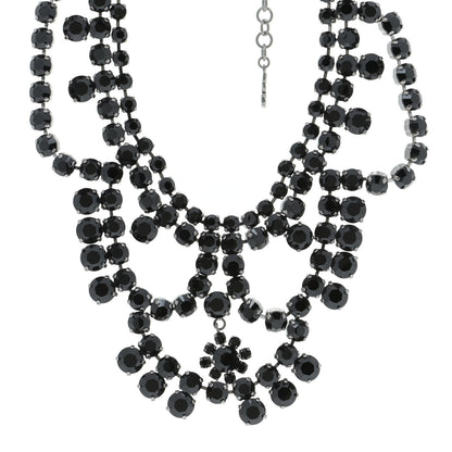 Saint Laurent Crystal Necklace Black Silver 1 of 6