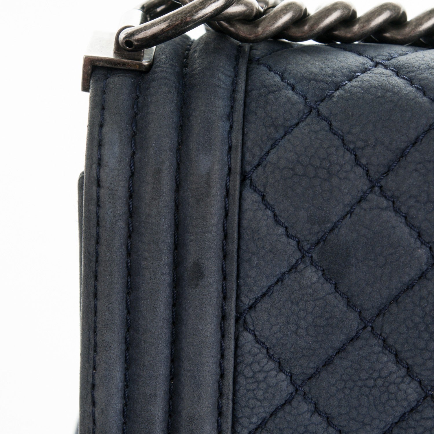Chanel Iridescent Caviar Quilted Large Boy Flap Navy Blue 6 of 11