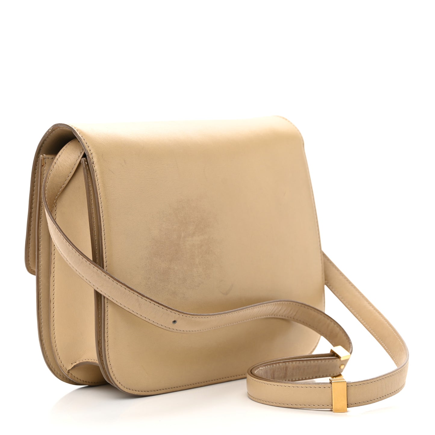 Box Calfskin Medium Classic Box Flap Bag Powder