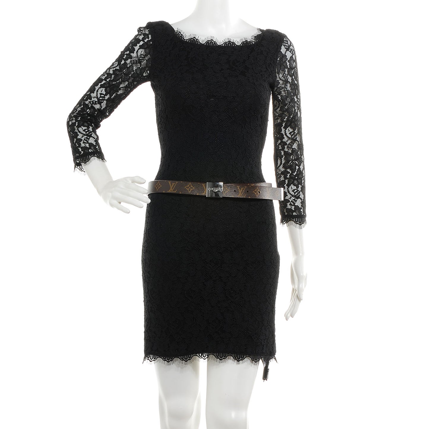 Monogram Ceinture Belt w Silver Buckle 90 36