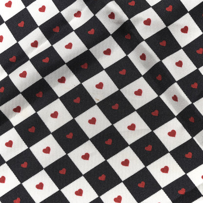 Christian Dior Silk Checkered DiorAmour Square Scarf White Red Black 4 of 4