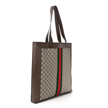 Gucci GG Supreme Monogram Web Large Ophidia Vertical Shopping Tote Brown 4 of 11