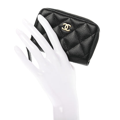 Chanel Caviar Quilted Zip Coin Purse Black 2 of 7