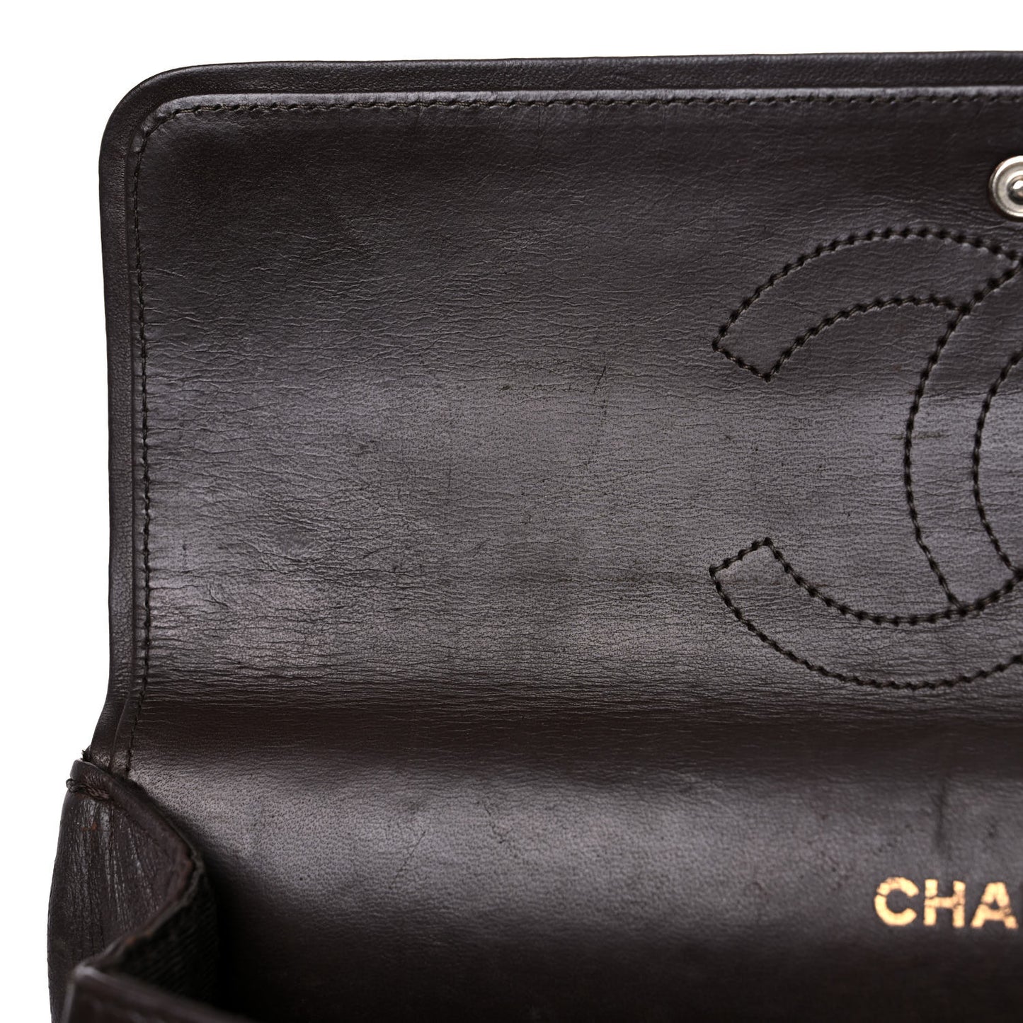 Lambskin Quilted Medium Bijoux Chain Double Flap Brown