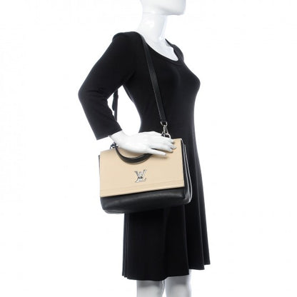 Louis Vuitton Soft Calfskin Lockme II Top Handle Vanille Black 2 of 8