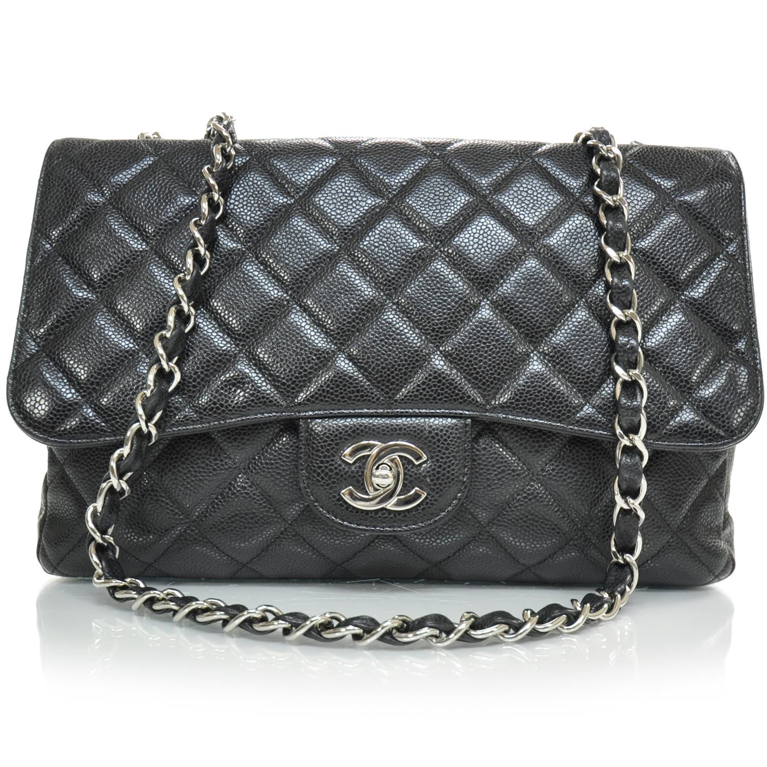 Chanel Caviar Jumbo Flap Black SHW 1 of 10