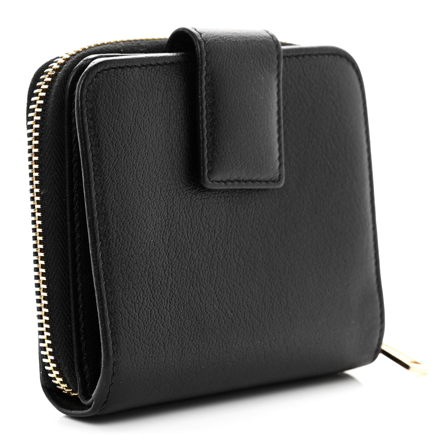 Goatskin Compact Wallet Black