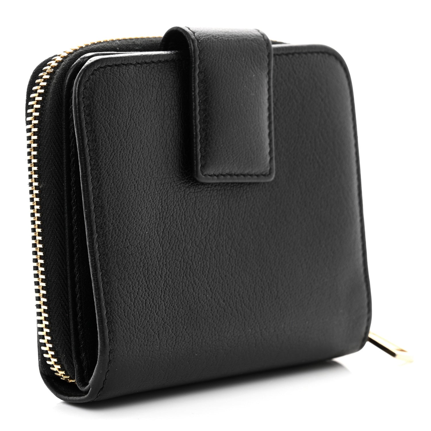 Saint Laurent Goatskin Compact Wallet Black 3 of 10