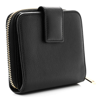 Saint Laurent Goatskin Compact Wallet Black 3 of 10