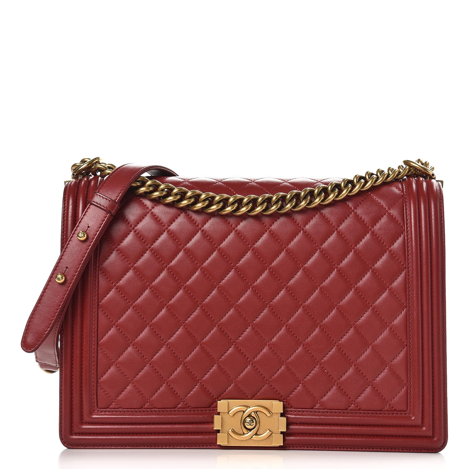 Chanel Lambskin Quilted Large Boy Flap Red 1 of 10