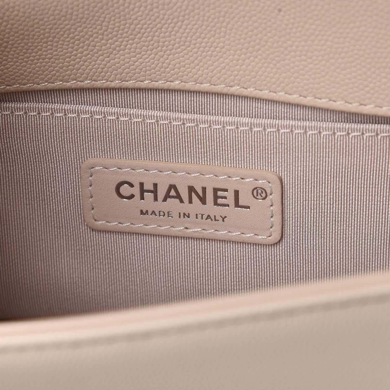 Chanel Caviar Chevron Quilted Small Boy Flap Light Beige 6 of 10