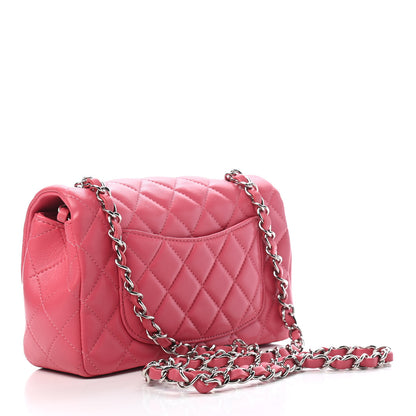 Chanel Lambskin Quilted Mini Rectangular Flap Pink 3 of 9