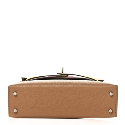 Hermes Epsom Mini Kelly Sellier 20 Chai Mauve Sylvestre Lime 5 of 31